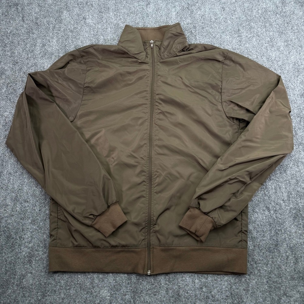 American Apparel Jacket Mens Medium Brown Windbreaker Full Zip Nylon USA LA Made
